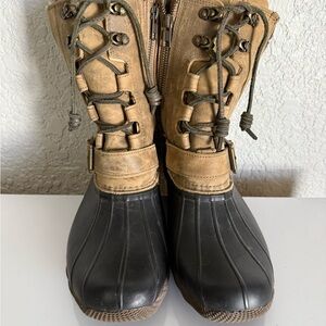 Sperry Brand Tan and Black Lace-Up Boots